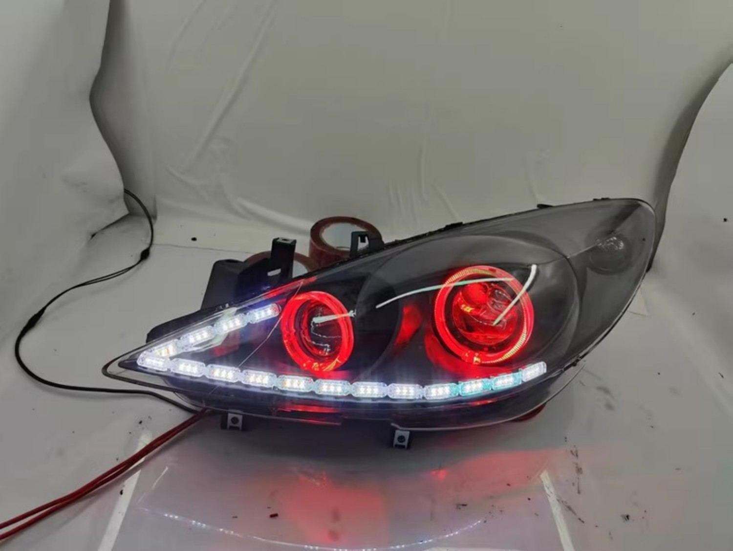 푸조 307용 LED 듀얼 빔 렌즈 헤드라이트 엔젤 아 - Running Headlamp 리뷰 및 가격