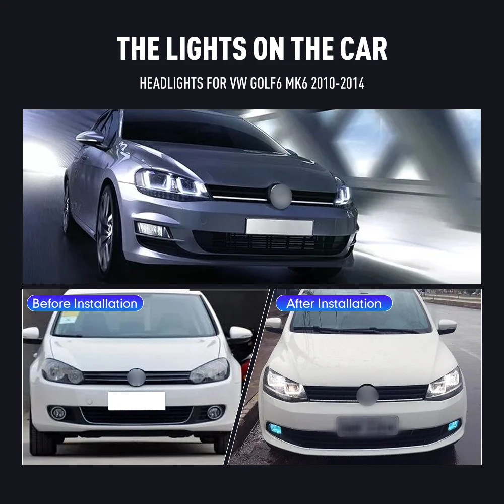 폭스바겐 골프6 MK6 2010-2014용 자동차 스타 - Running Headlamp 리뷰 및 가격